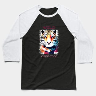 Tiger Wild Nature Animal Colors Art Painting Baseball T-Shirt